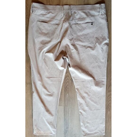 **7-6-25 SOLD OTHER PLATFORM***Travis Mathew Golf Pants 40x32 Tan Weave Linen - Picture 5 of 15